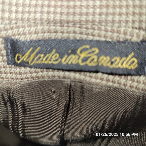 Bachrach Double Breasted Suit Jacket Vintage 42R Beige Wool Blazer Canada - Picture 4 of 9